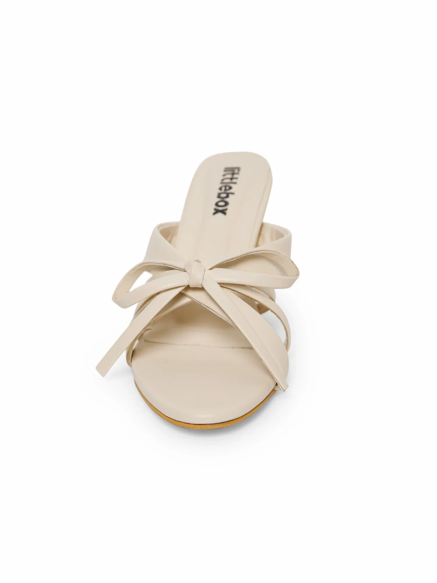 Beige Open Toe Bowknot Strappy Heel Sandal - Image 5