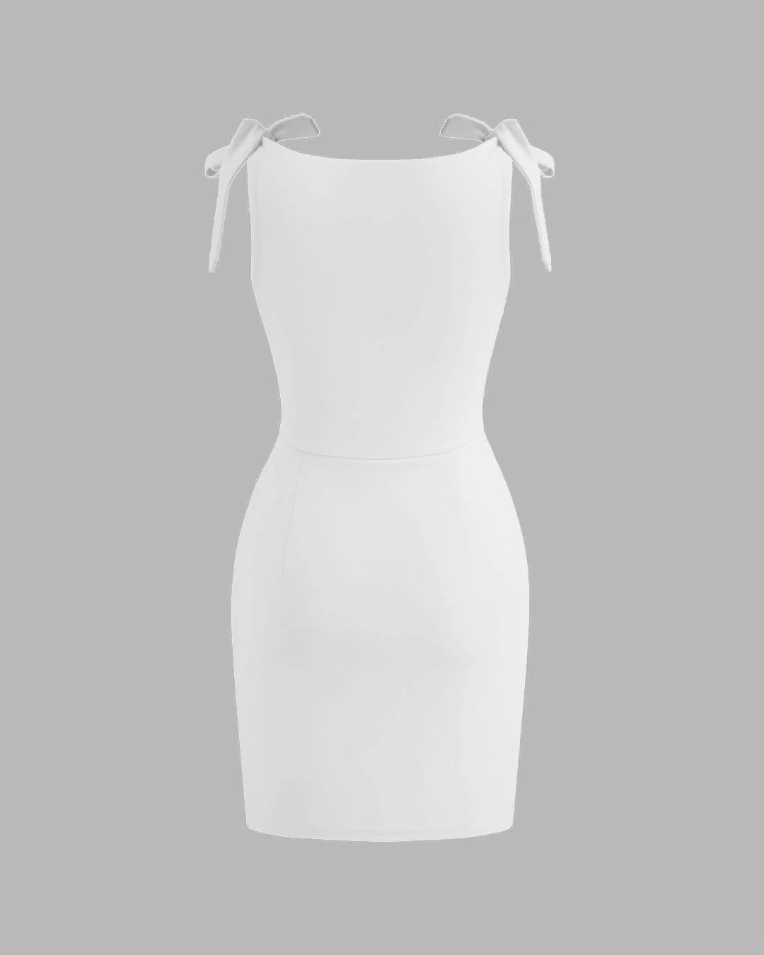 Boat Neckline Solid Bowknot Wrap Ruched Mini Dress - Image 2