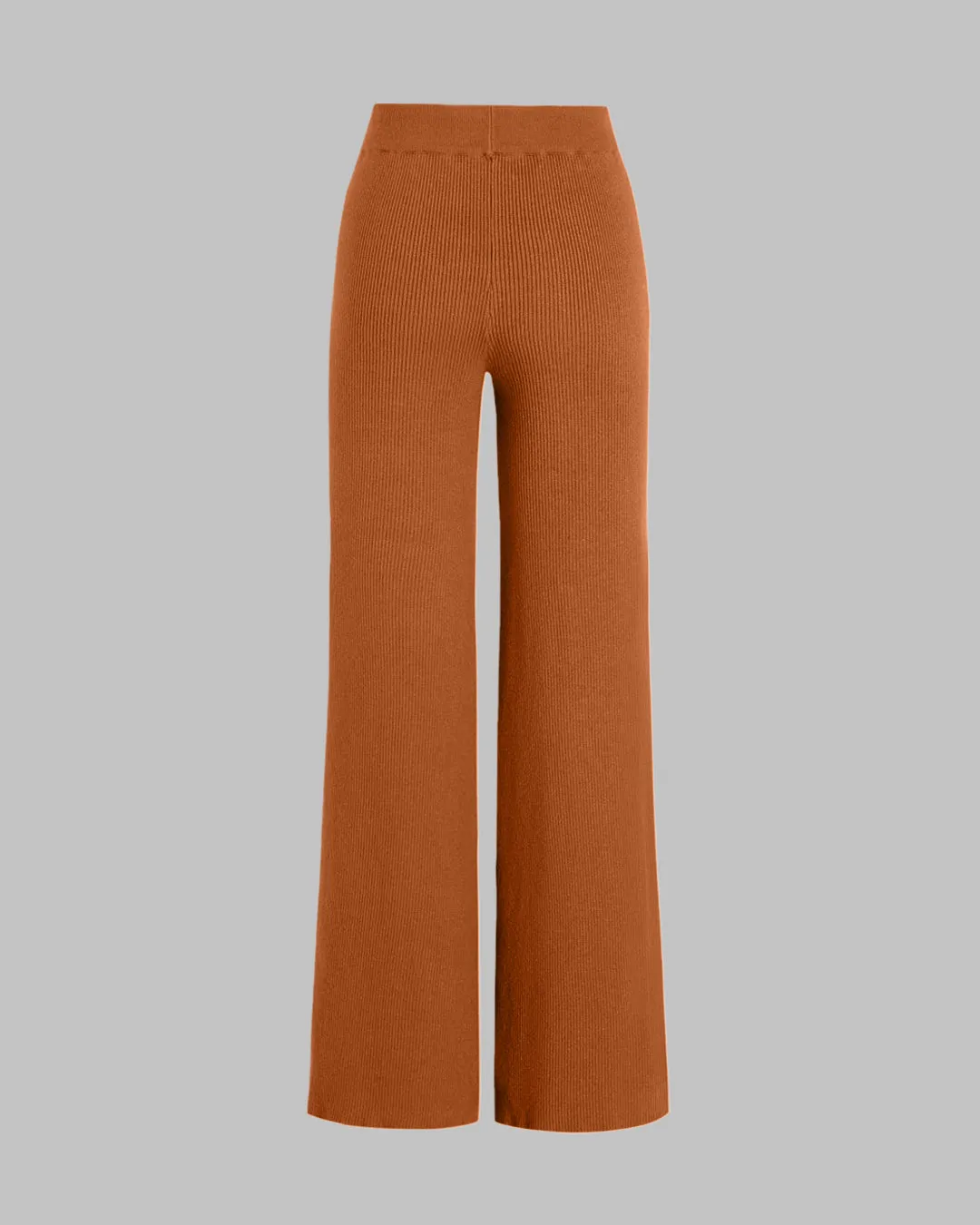 Burnt Orange Summer Ribbed Top & Trouser Coord Set - Image 6