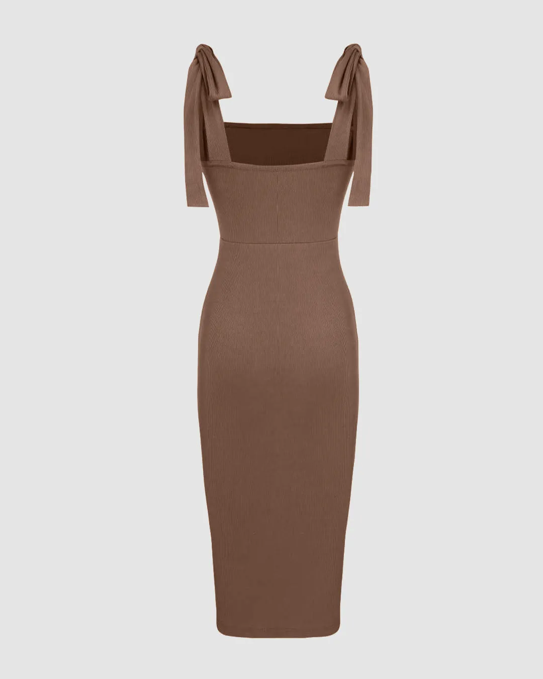 Casual Loungewear Slit Dress In Brown - Image 2
