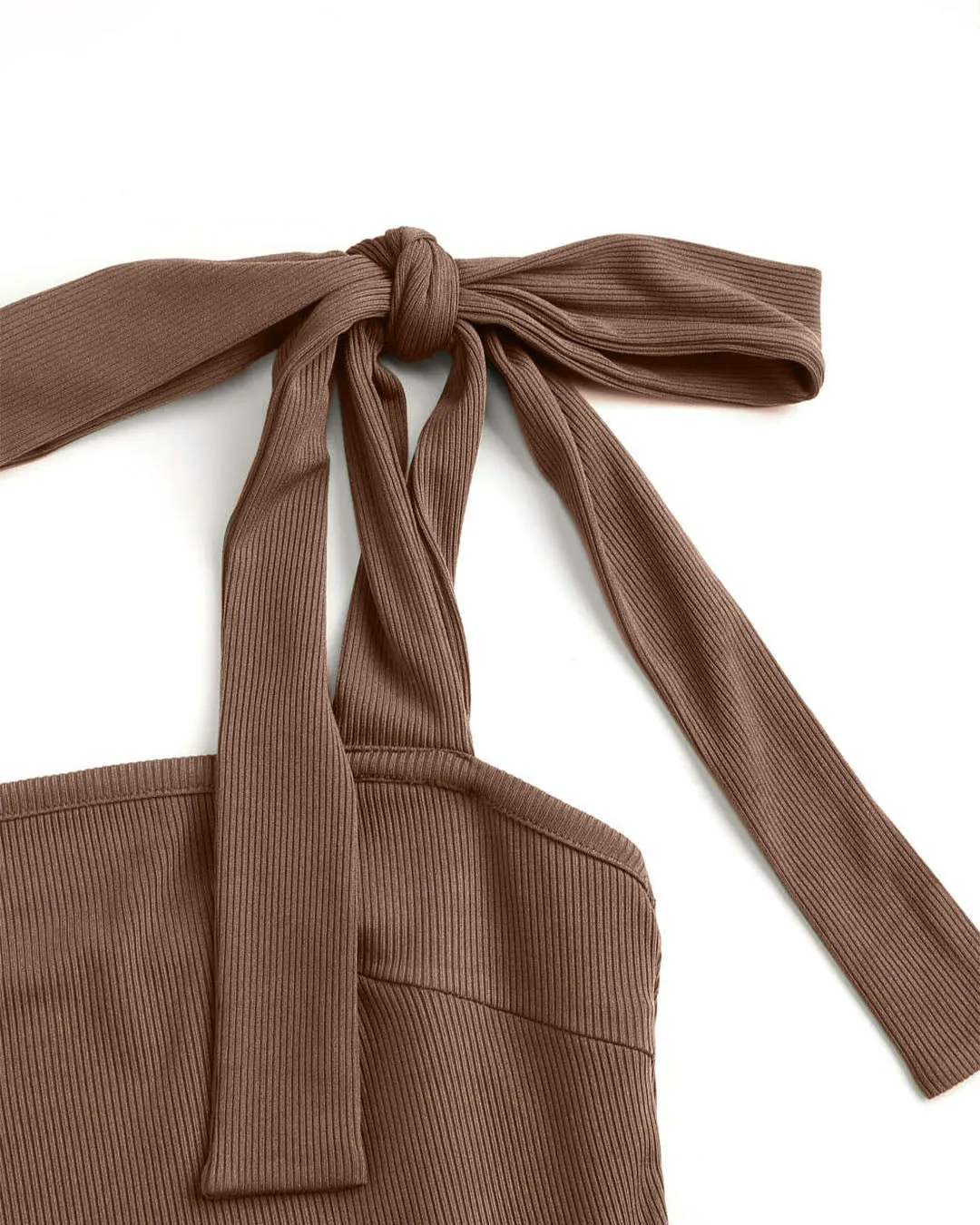Casual Loungewear Slit Dress In Brown - Image 3