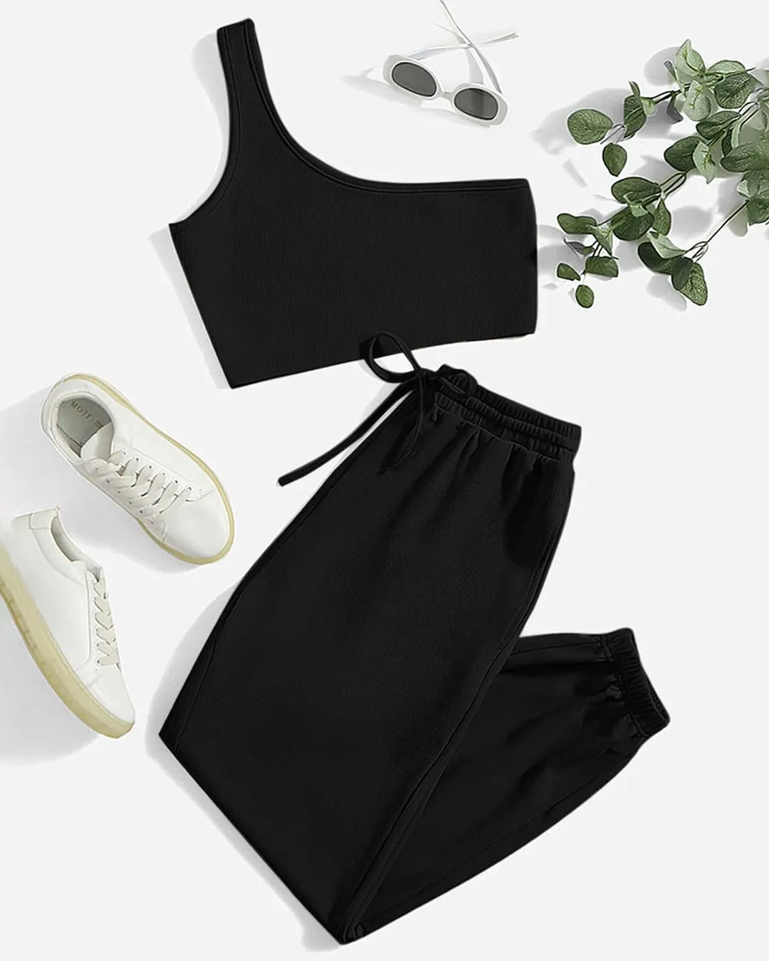 Casual Wear Fits Black Lounge Set