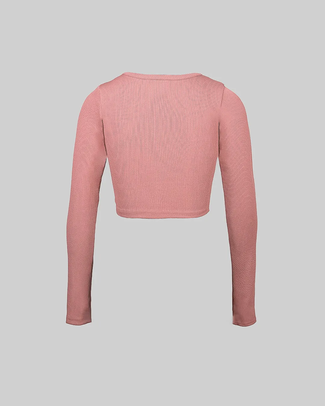 Contrast Trim Pink & White V Neck Full Sleeve Top - Image 2