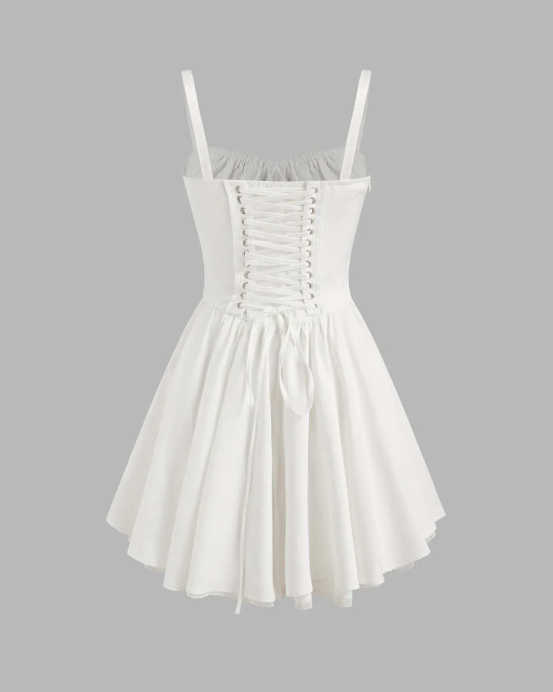 Corset A-Line White Mini Dress - Image 2