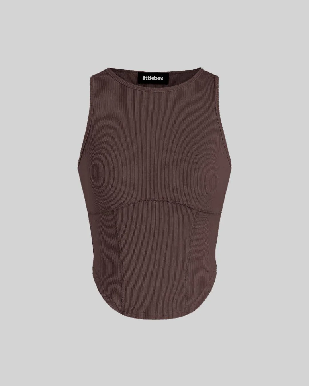 Corset Style Cinnamon Ribbed Top