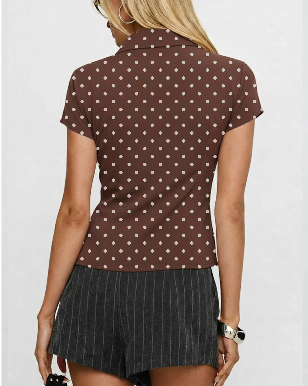 Cottesloe Polka Dot Top in Brown - Image 2