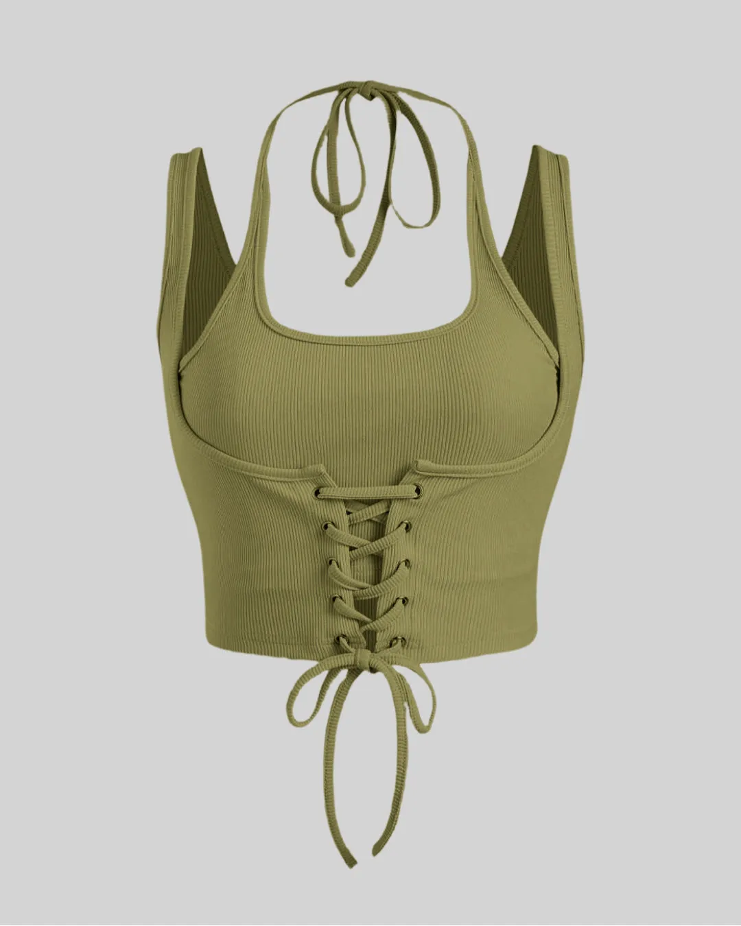 Cropped Green Corset  Top