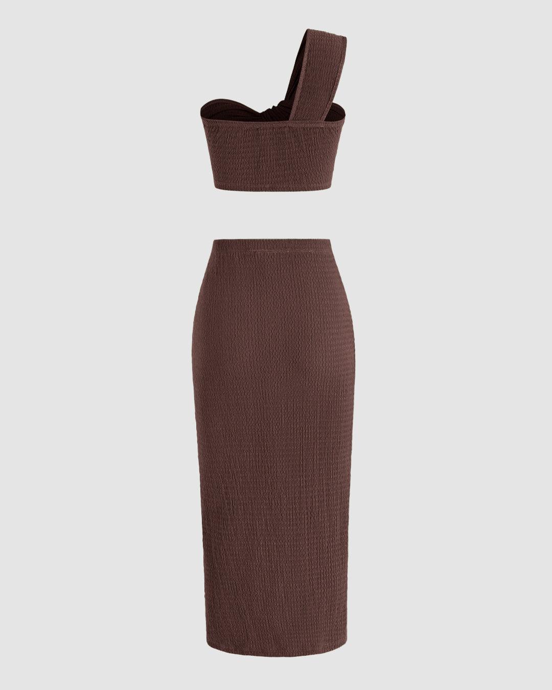 Cut Out Style Top With Skirt Matching  Set - Image 2