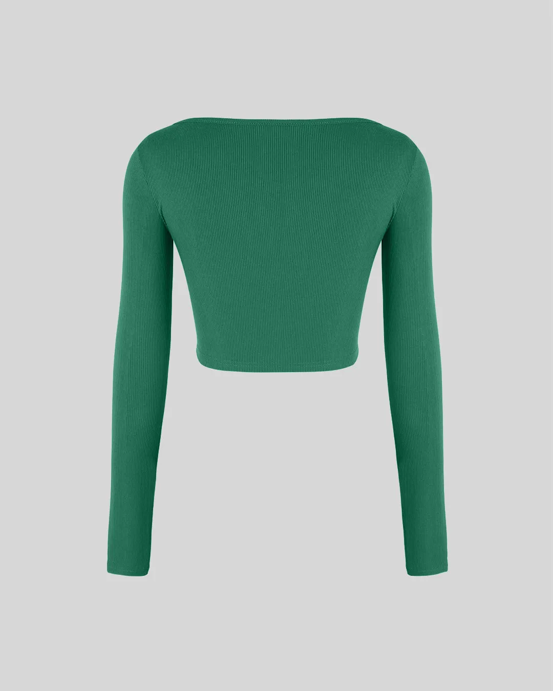 Forest Green Ribbed Corset Top - Image 2