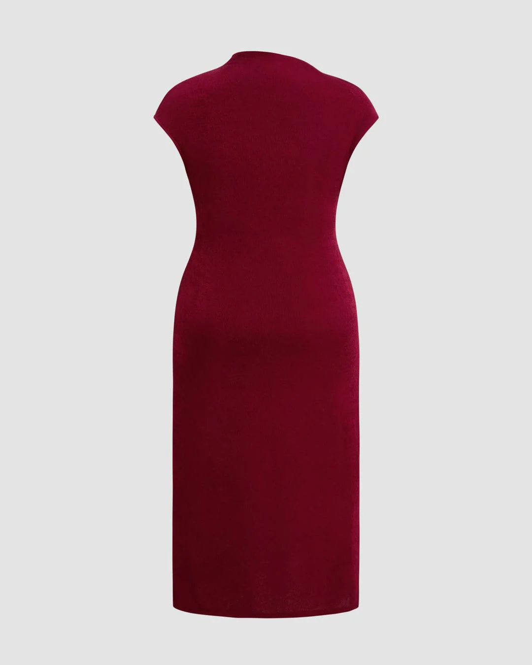 High Neck Twist Ruched Split Maxi Dress Curve & Plus In Redberry - Image 4