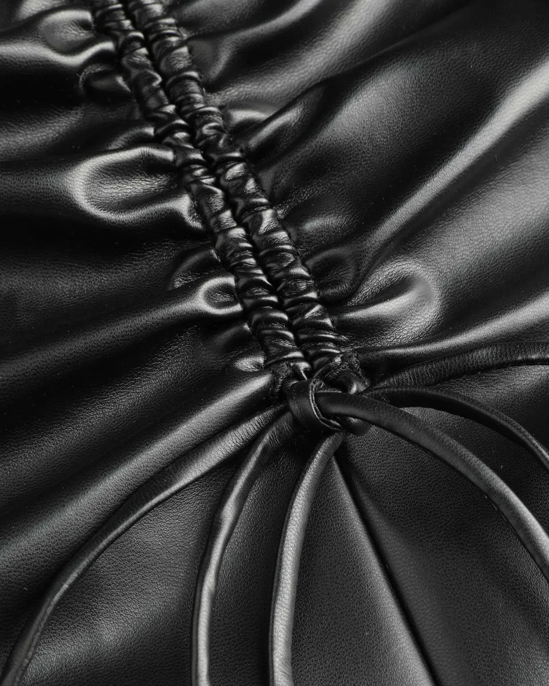 High Waist Drawstring Split Black Maxi Skirt - Image 4