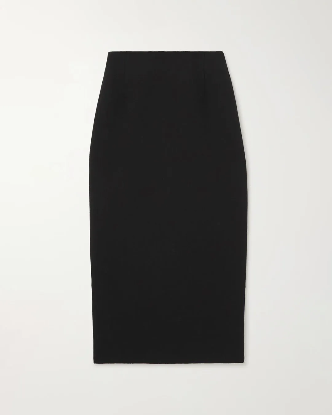 High Waisted Solid Split Thigh Skirt In Black