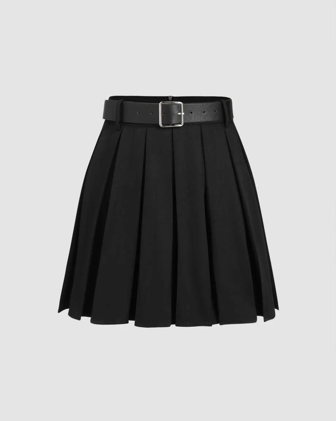 Korean Style High Waist Pleated Black Skirt