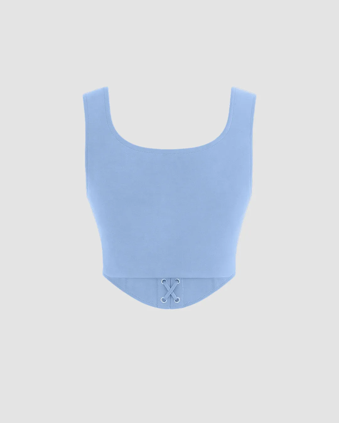 Lace Up Front Corset Top In Rainwash - Image 3