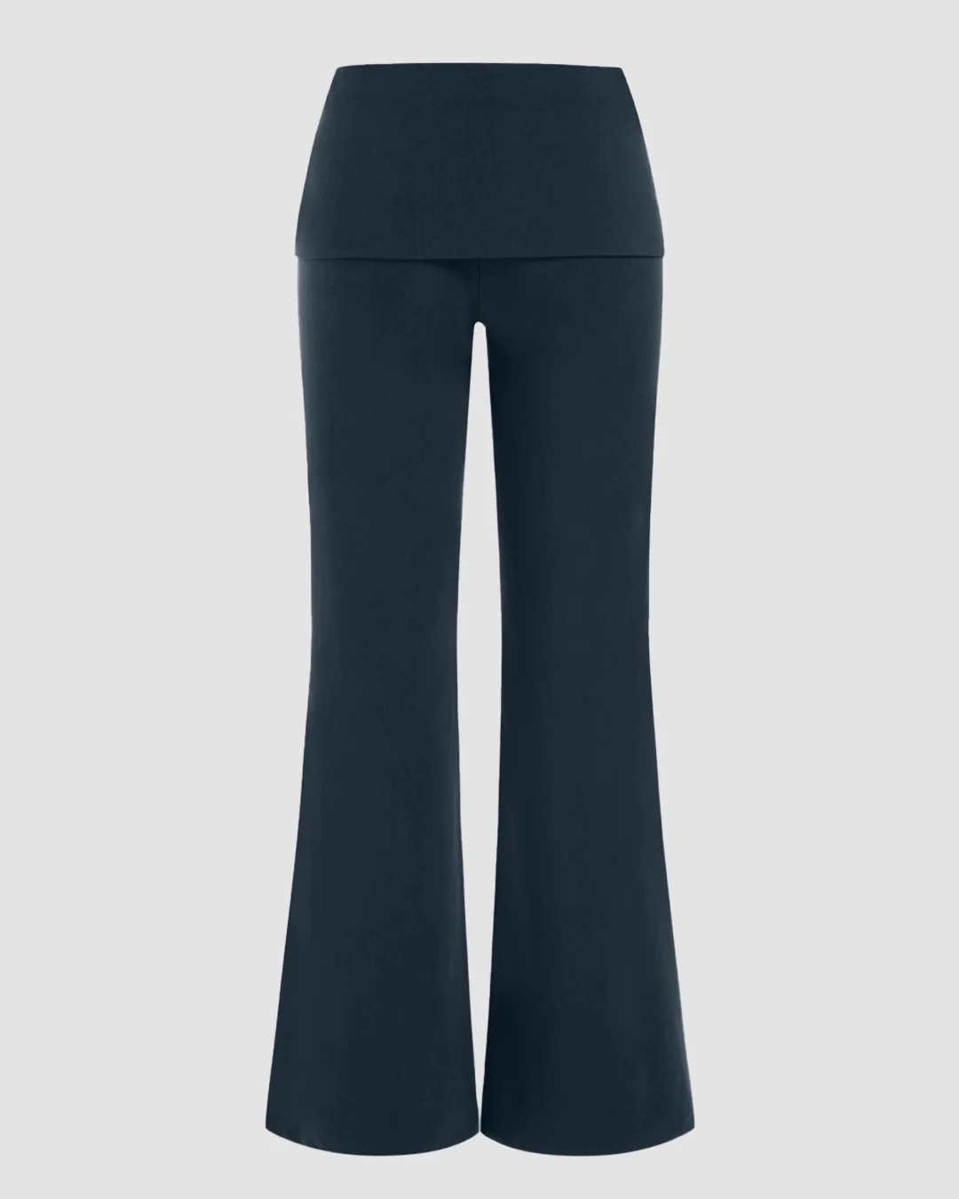 Low Rise Flared Trousers in Navy Blue - Image 2