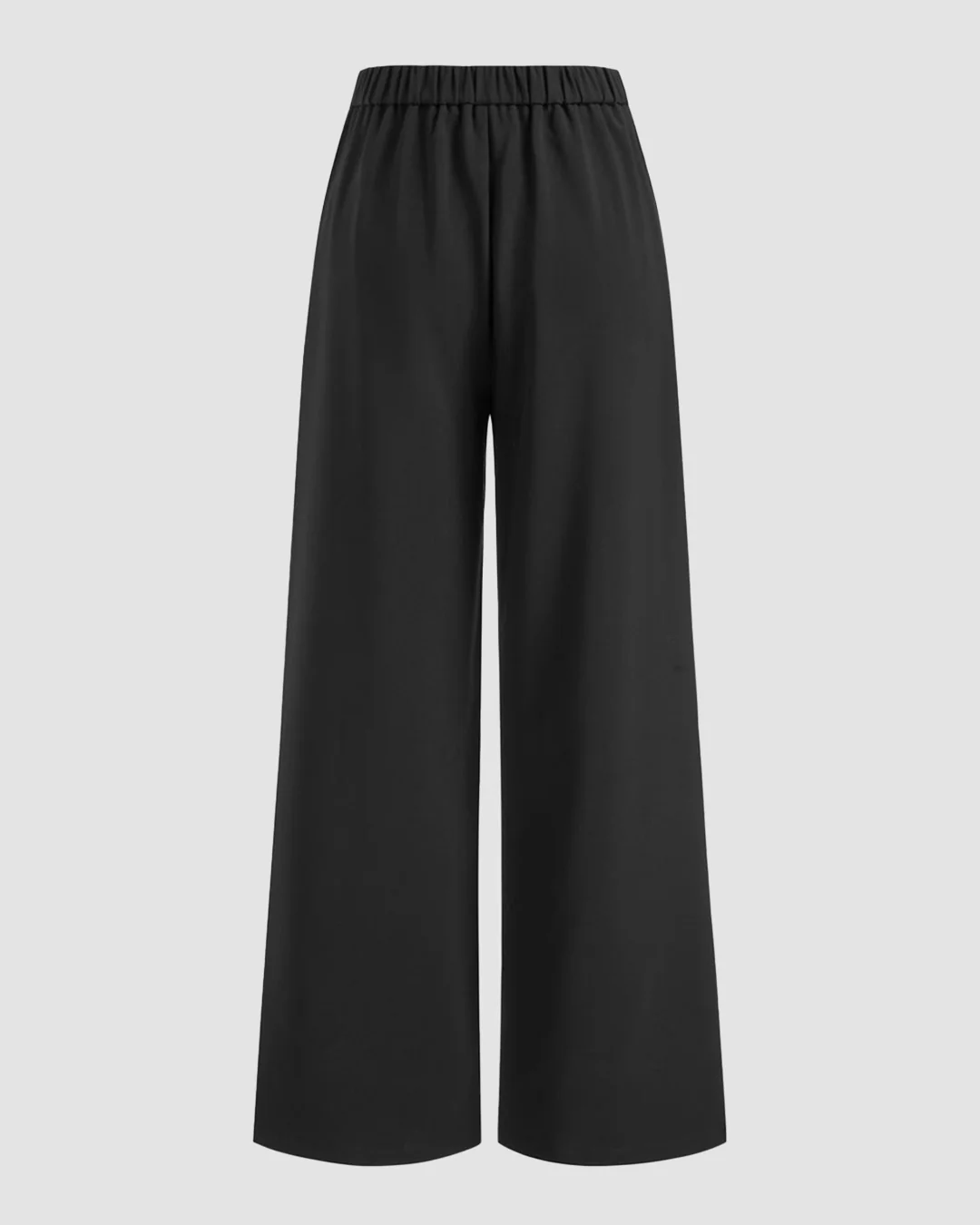 Mid Rise Elastic Waist Trousers in Black - Image 2