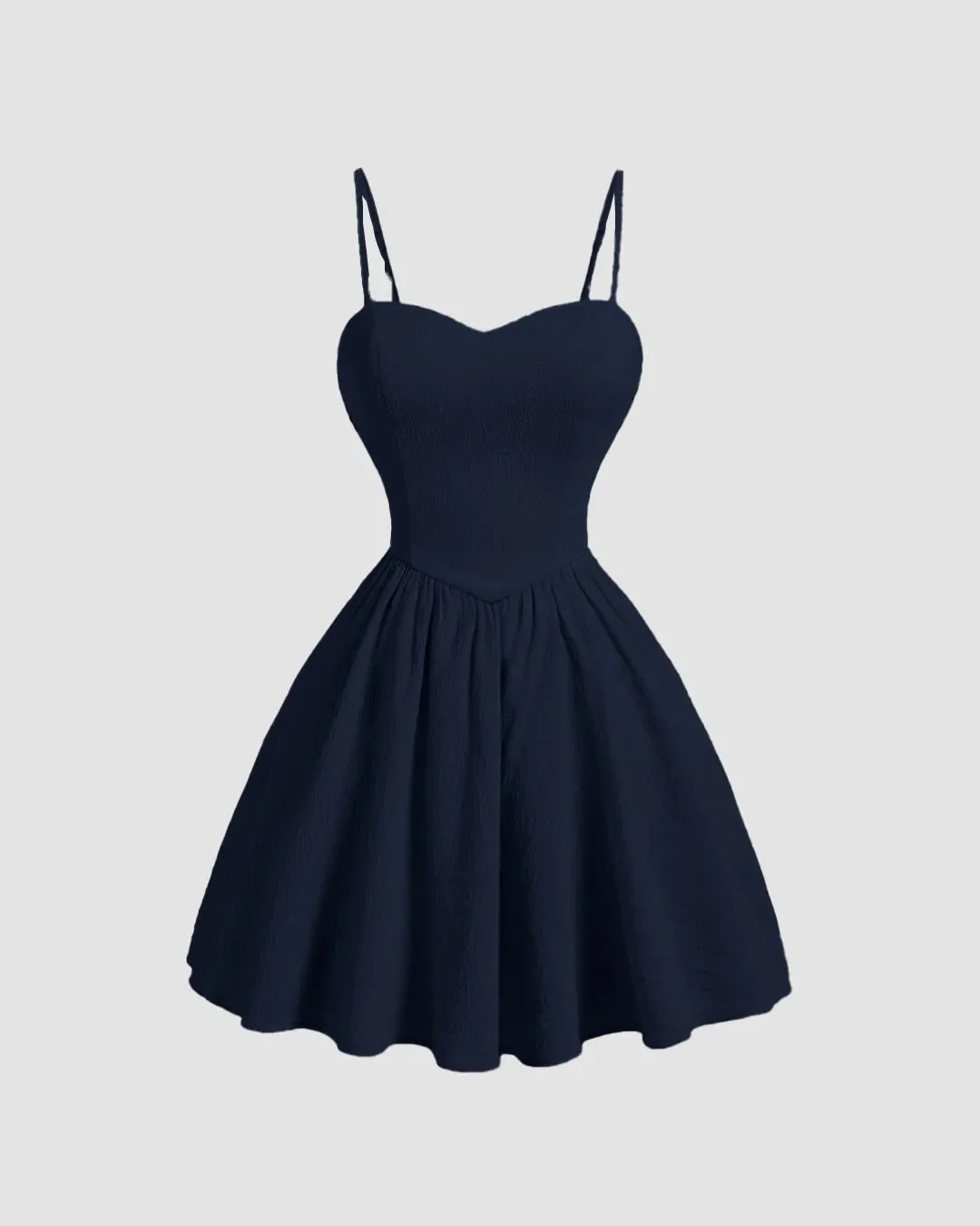 Navy Blue Sleeveless Flared Mini Dress