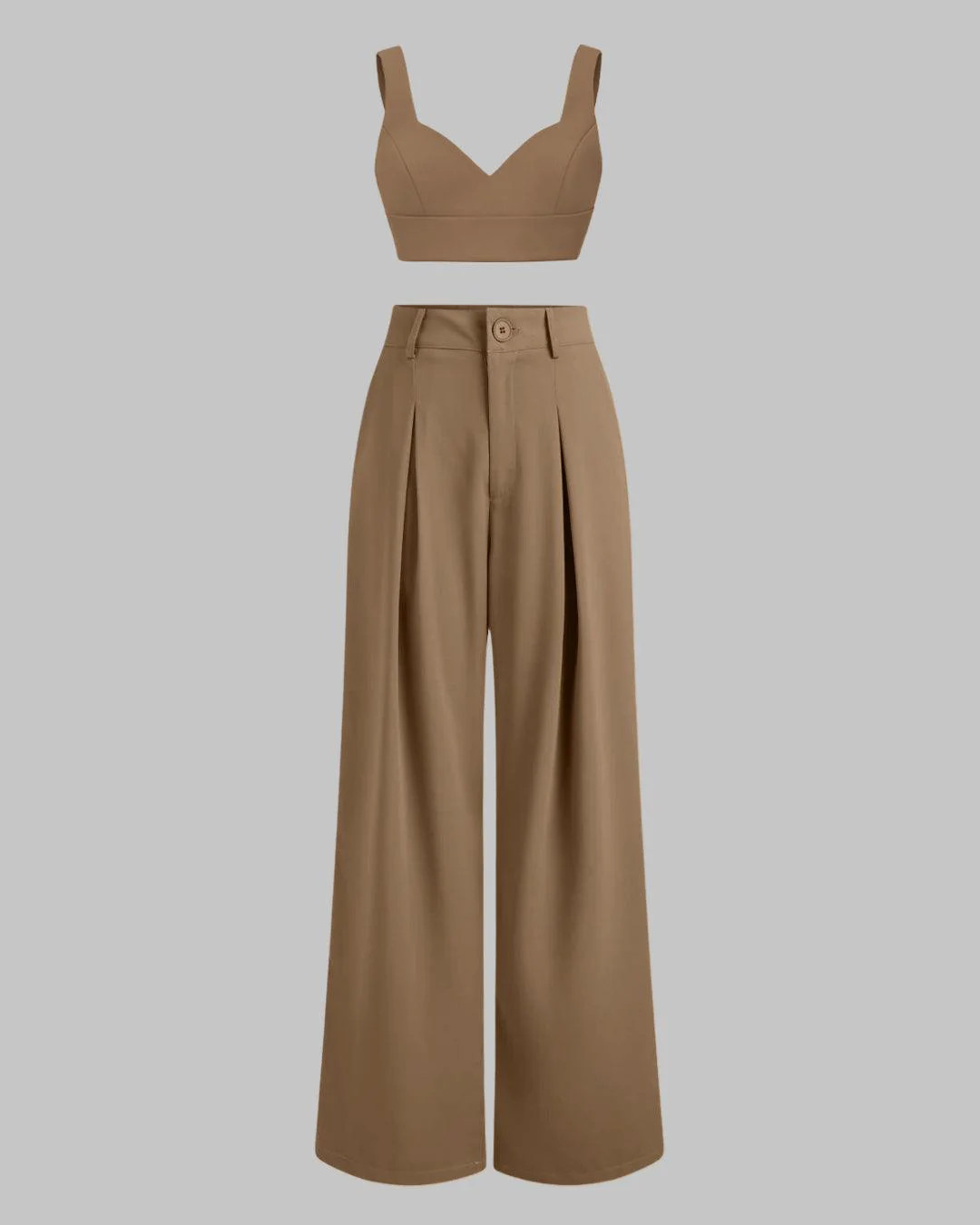Premium Quality Set Of Two Cropped Top With Korean Style Baggy Trouser