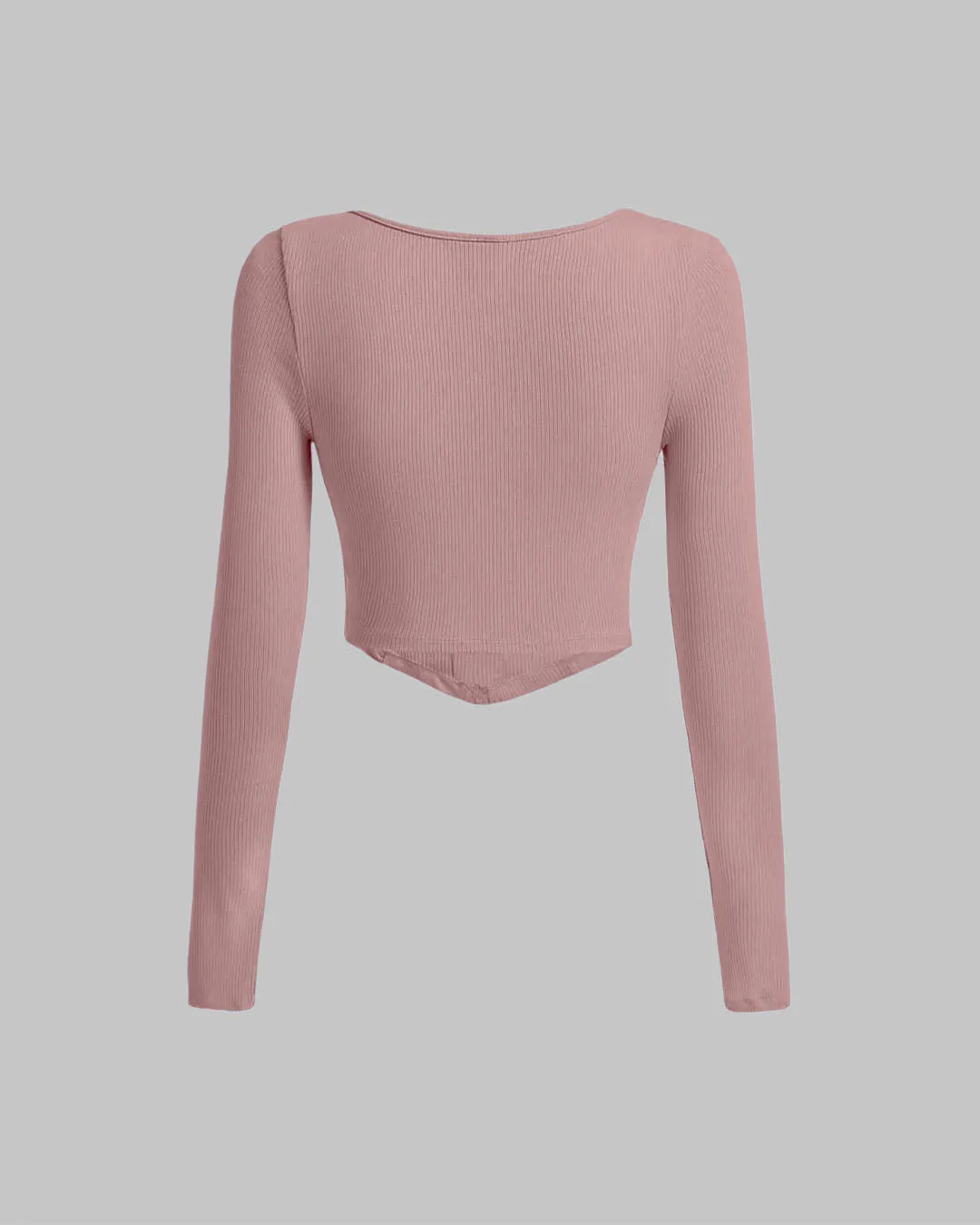 Ribbed Blush Pink Corset Style Top - Image 2