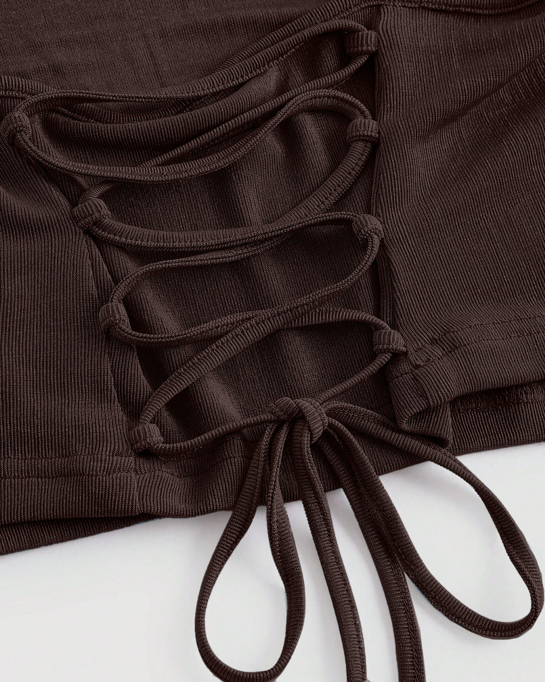 Ruched Cowl Neck Cami Top in Chocolate - Image 3