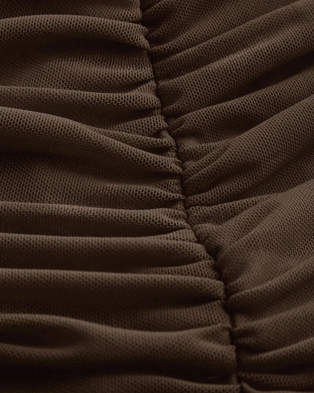 Ruched Mesh Cami Summer Short Bodycon Dress In Brown - Image 3