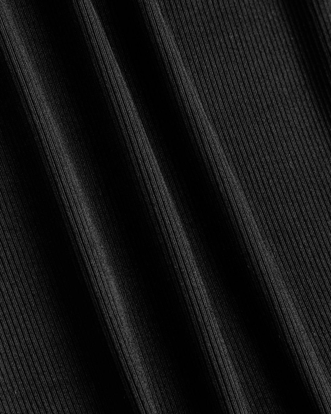 Ruched Square Neck Mini Dress In Black - Image 4