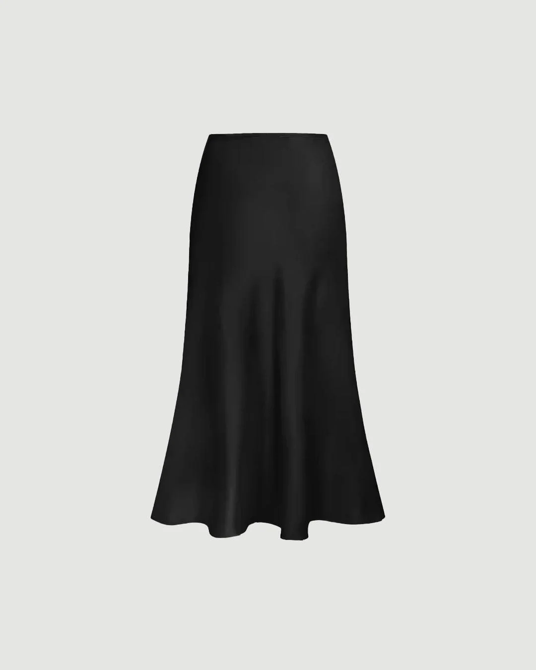 Solid Ruffle Long Skirt In Black - Image 2