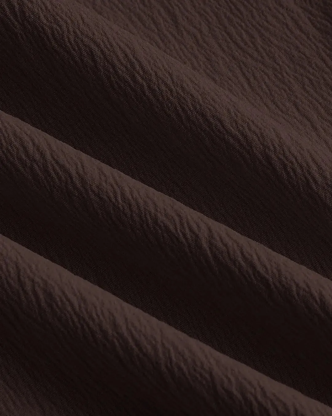 Solid Color Off-Shoulder Cross-Tie Waist Flared Sleeve Dress In Chocolate Brown - Image 3