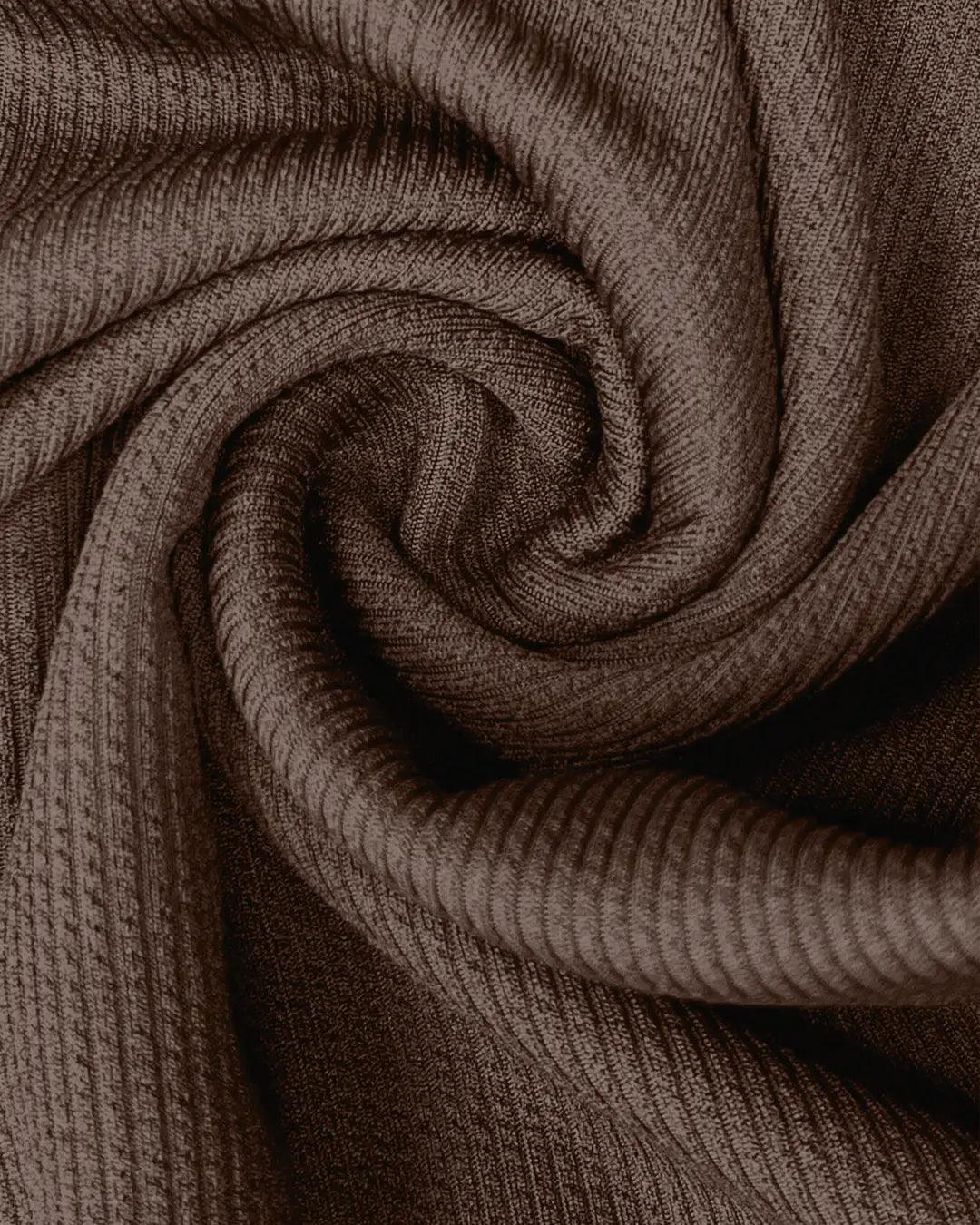 Solid Color Pleated Mermaid Long Brown Skirt - Image 3