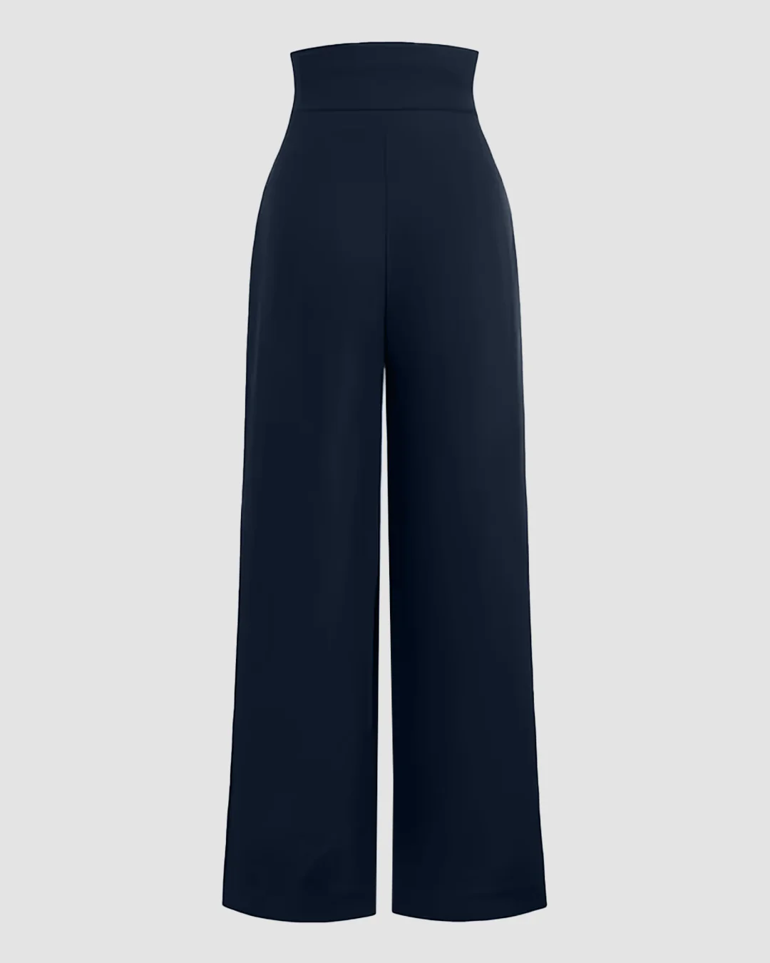Solid Color Stylish Casual Long Pants in Navy Blue - Image 2