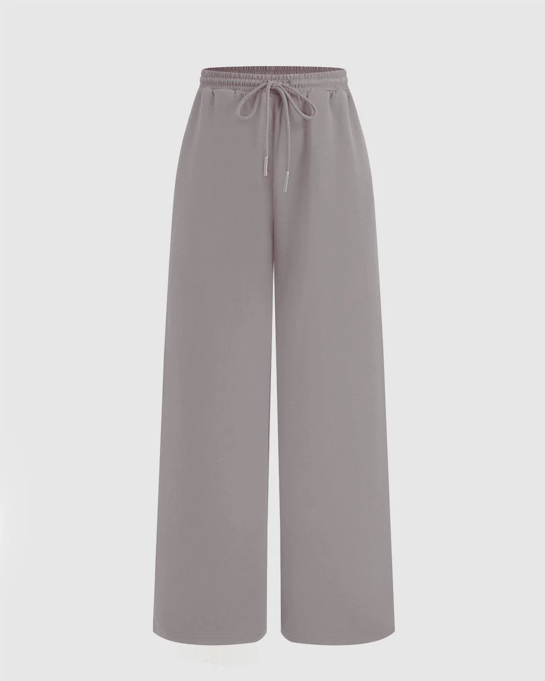 Solid Ruched Hoodie & Mid Rise Knotted Straight Leg Trousers Set In Mocha - Image 4