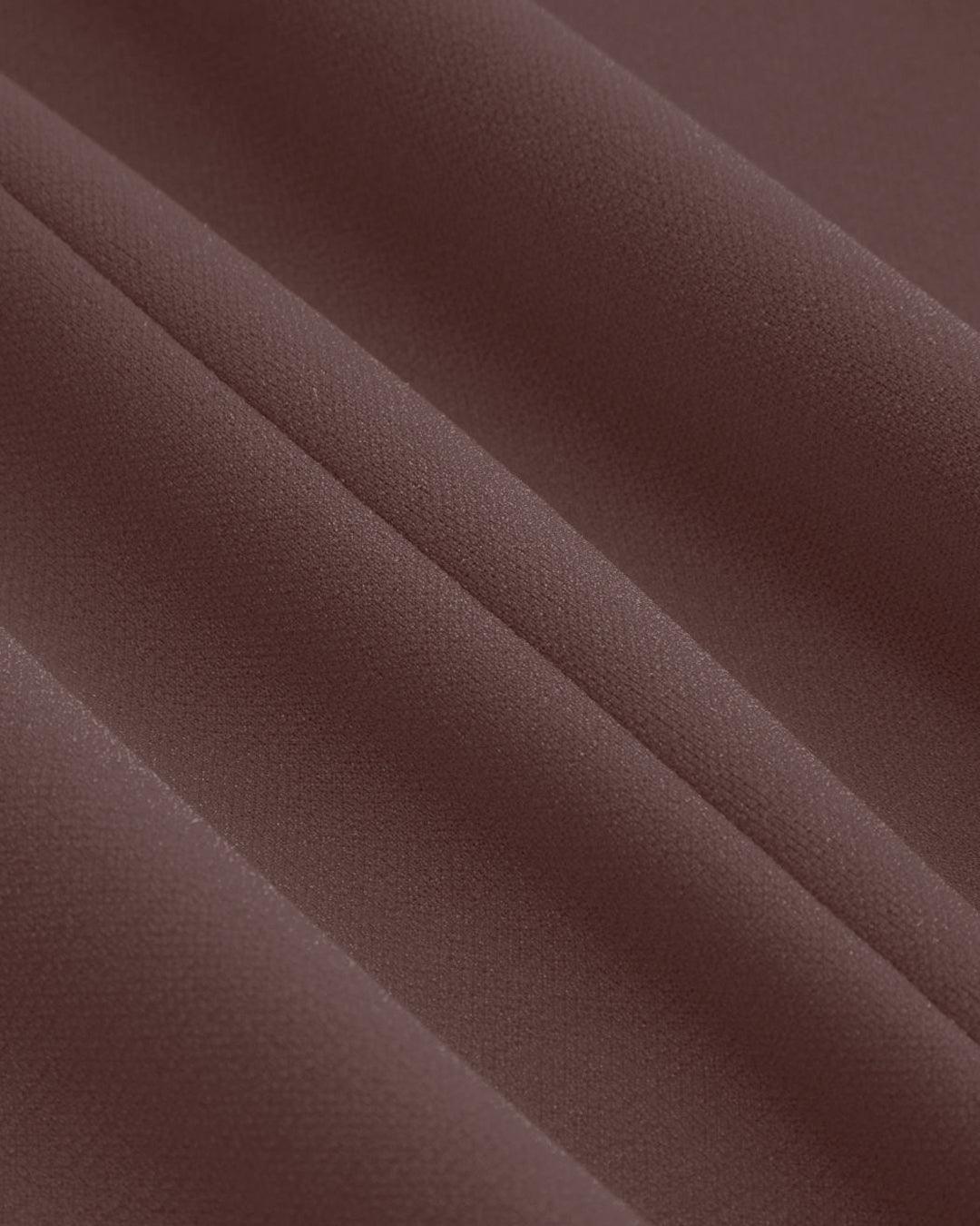 Square Neck Solid Pleated Cami Brown Mini Dress Curve & Plus - Image 5