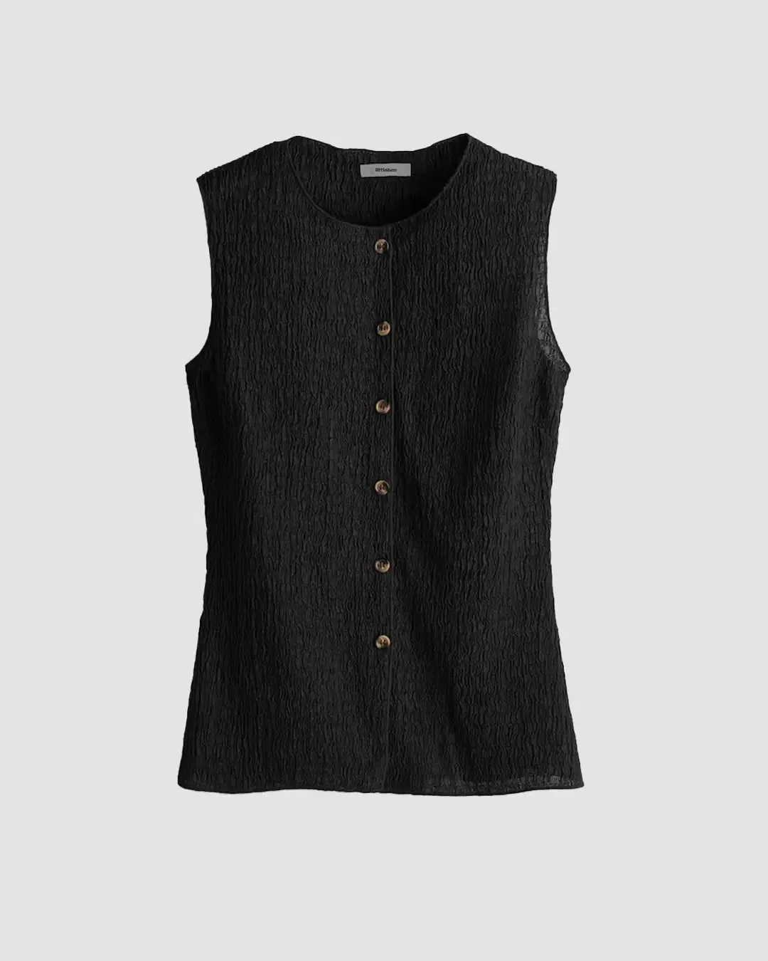 Textured Jersey Waistcoat In Black