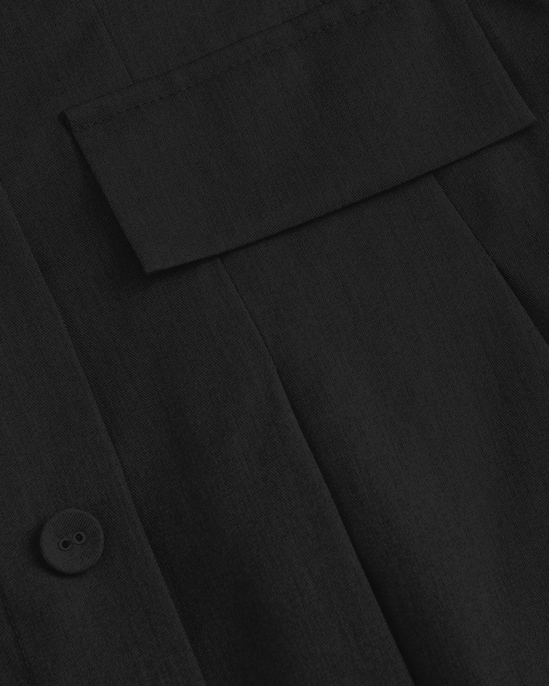 Turndown Collar Blazer & Bustier Two Piece Dress In Black - Image 5