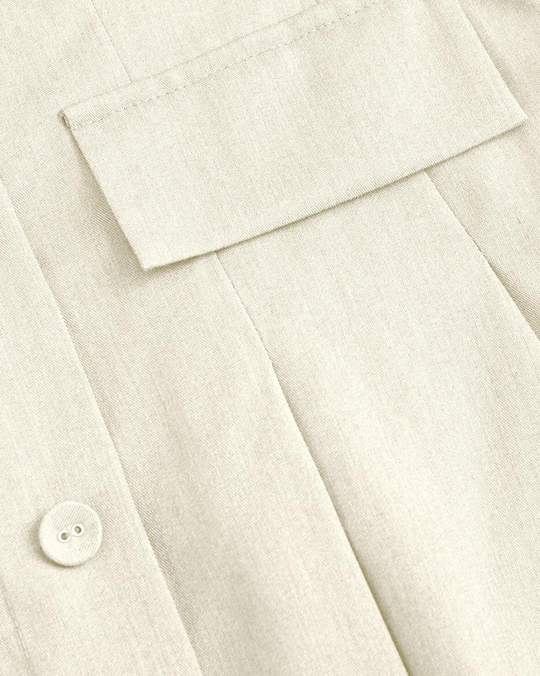 Turndown Collar Blazer & Bustier Two Piece Dress In Off-White - Image 5