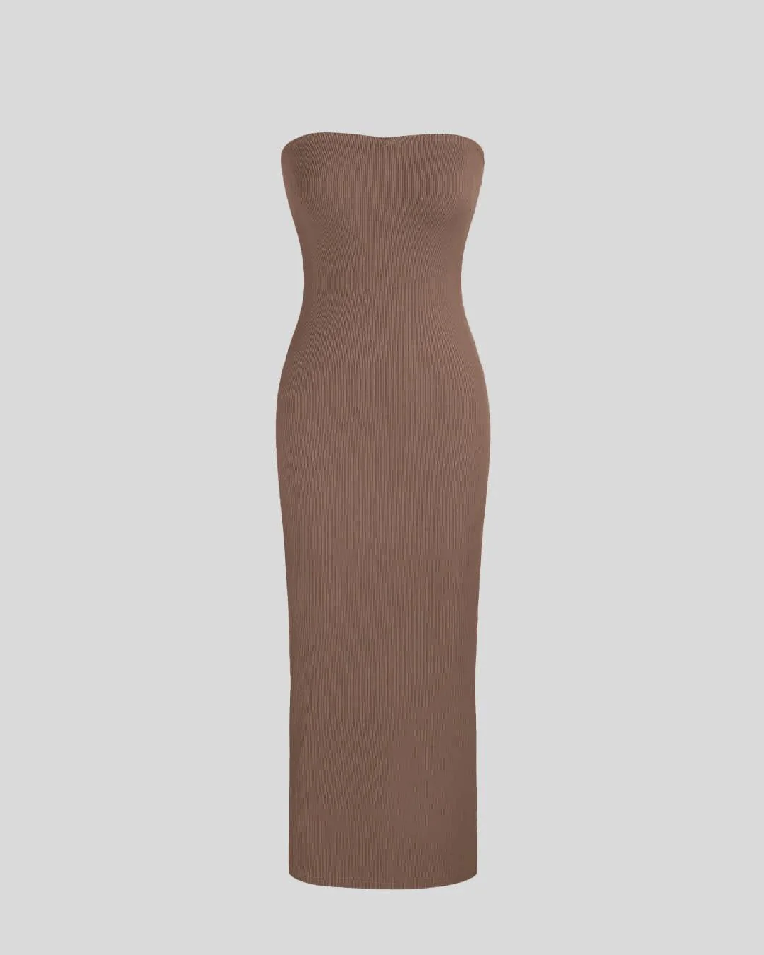 Two Piece Elegant Bodycon Dress With Shrug In Brown - Image 4