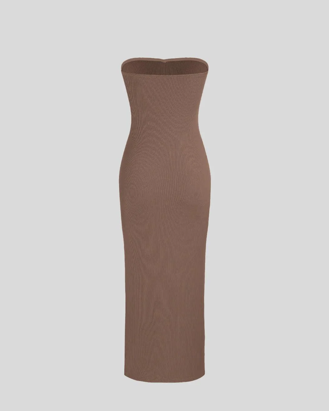 Two Piece Elegant Bodycon Dress With Shrug In Brown - Image 5