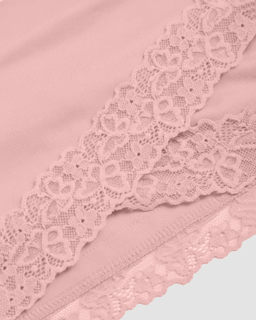 V-Neck Bell Sleeve Lace Trim Side Knot Top in Rose - Image 3
