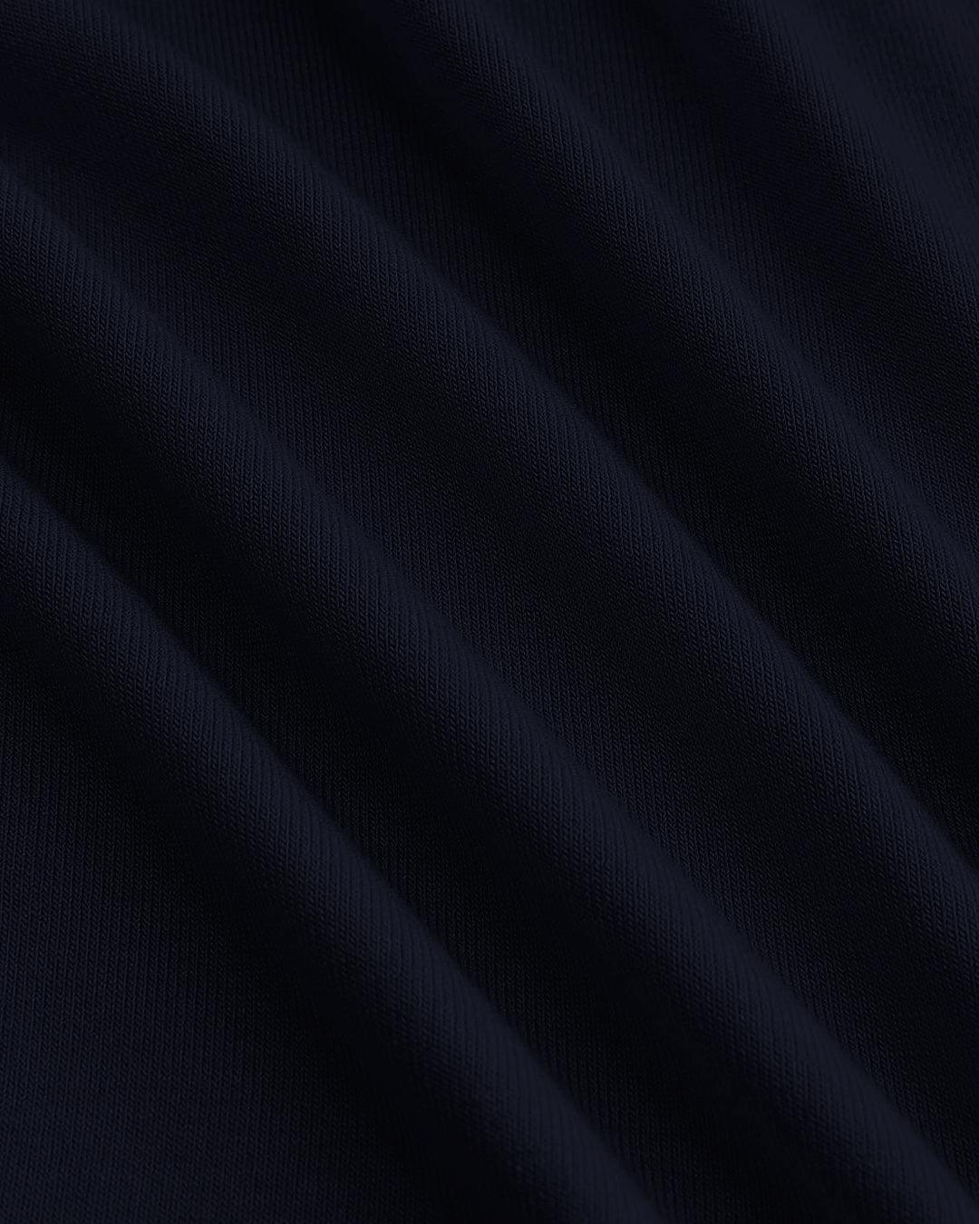 V-neck Solid Ruched Long Sleeve Crop Top & Mid Rise Solid Wide Leg Trousers Set In Navy Blue - Image 3