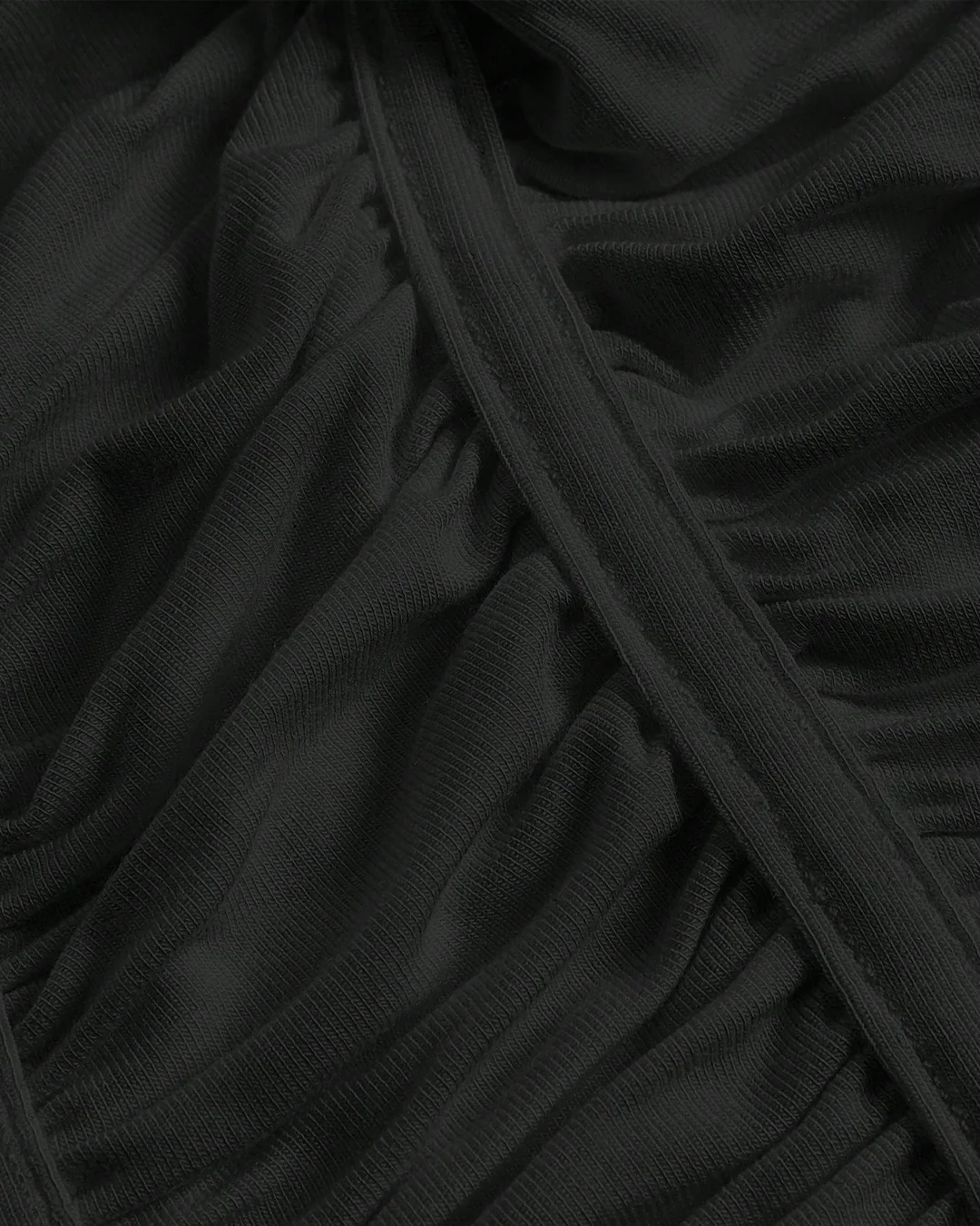 V Neck Twist Front Ruched Cami Top in Black - Image 3