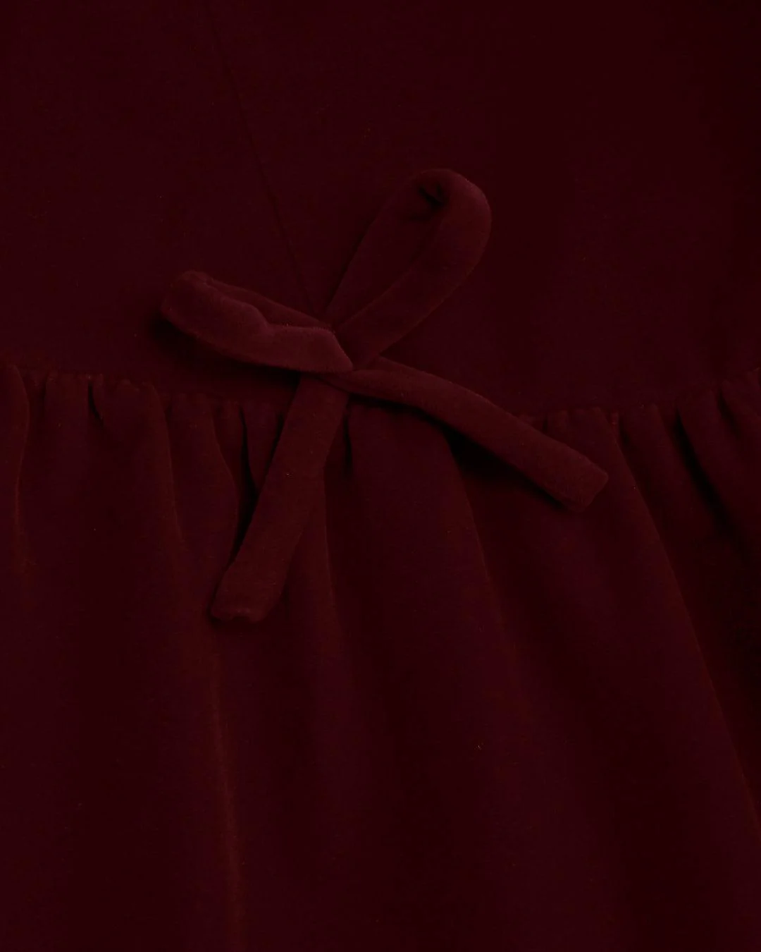 Velvet Lace Up Bowknot Bubble Mini Dress In Cherry Red - Image 3