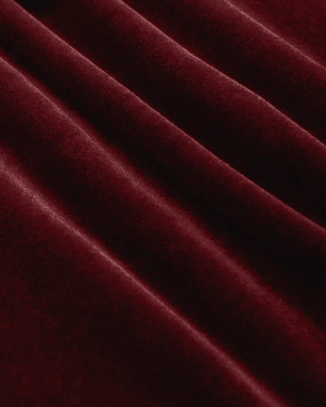 Velvet V-neck Solid Color Ruffle Midi Dress In Cherry Red - Image 3