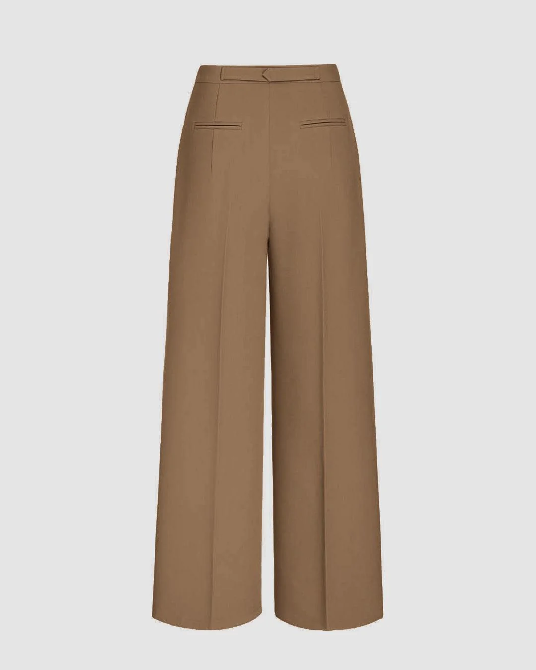 Wrapped Pleated Brown Trousers Without Belt - Image 2