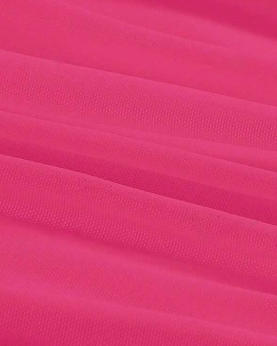 Y2K Solid Ruched Mesh Cami Hot Pink Top - Image 4