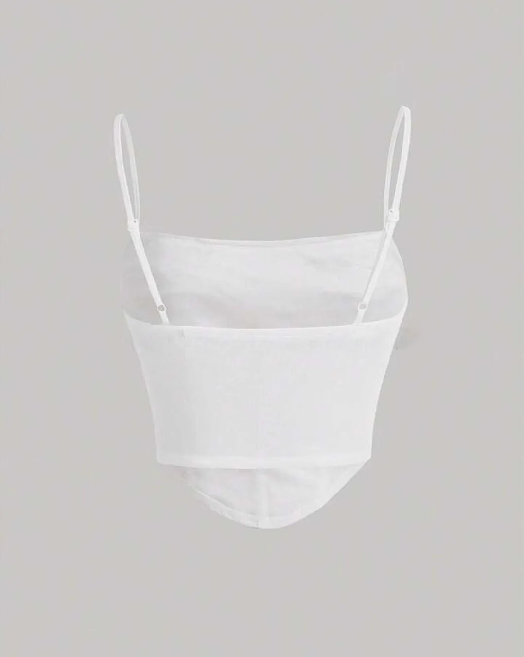 Y2K Solid Ruched Mesh Cami White Top - Image 2